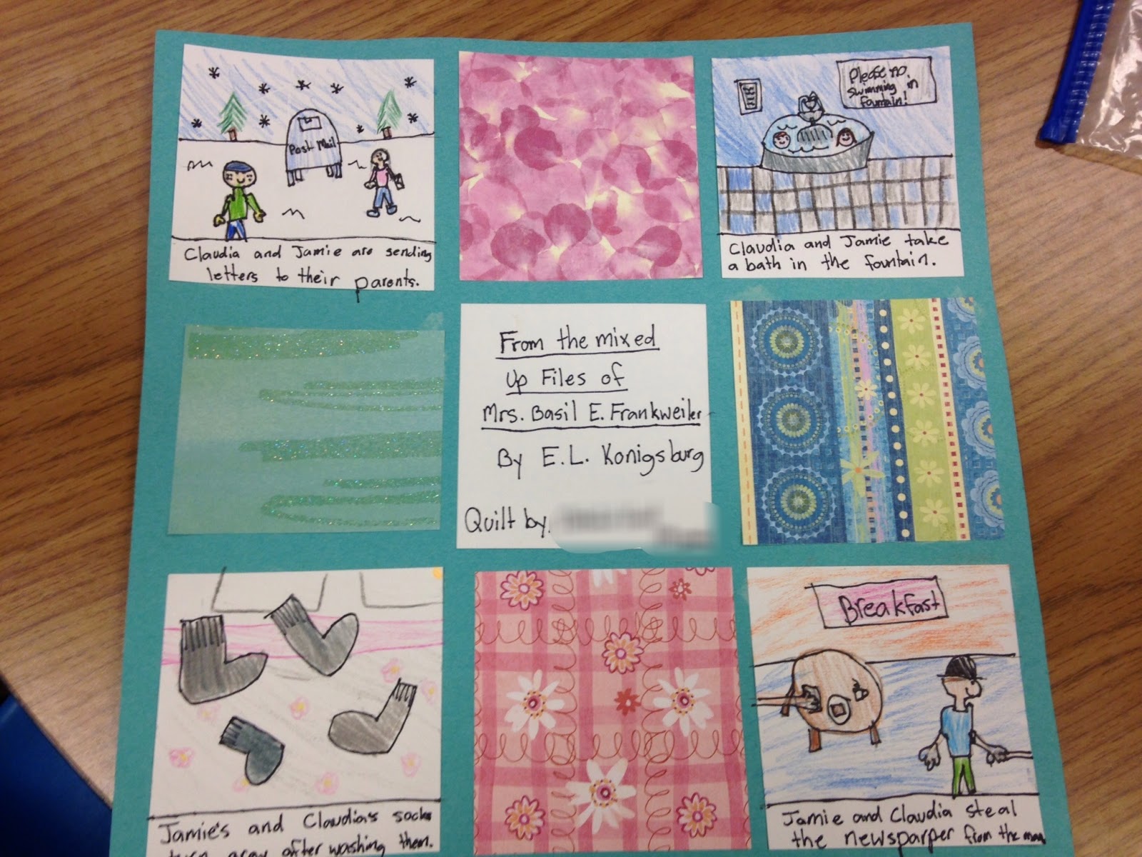 Book report story quilt